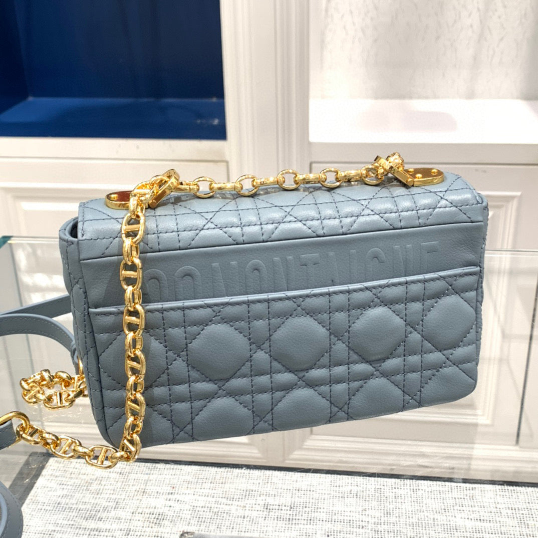 Dior Caro Bag Small High Grade- Foggy Blue