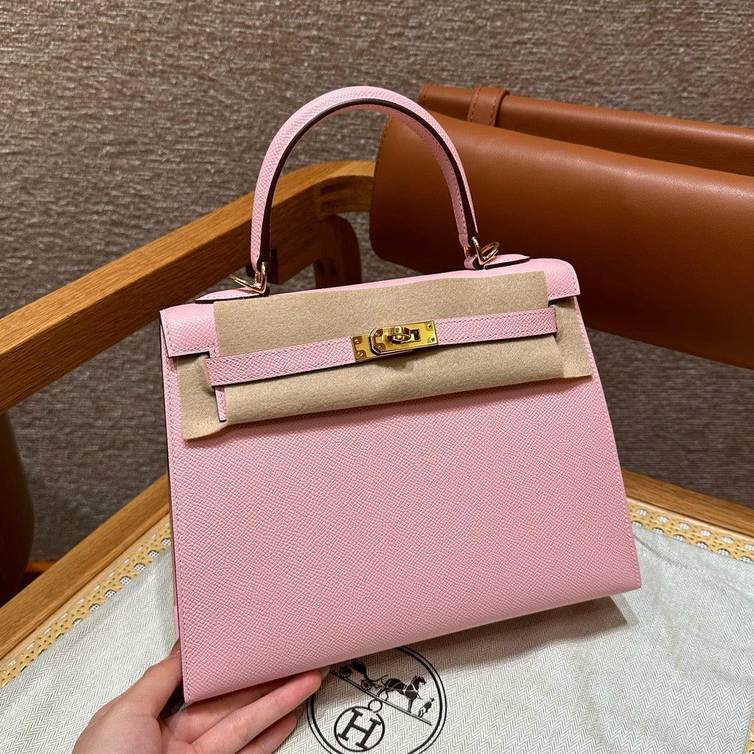 Hermes Pink Kelly Bag Epsom Leather Gold Hardware