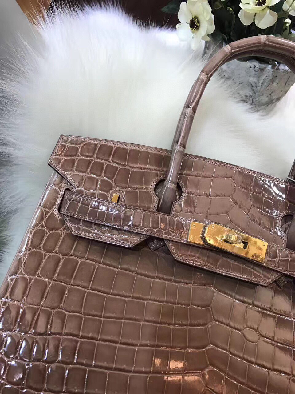 Hermes Birkin Crocodile Leather Brown