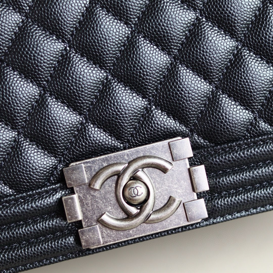 Black Boy Chanel Handbag Ruthenium-Finish Metal