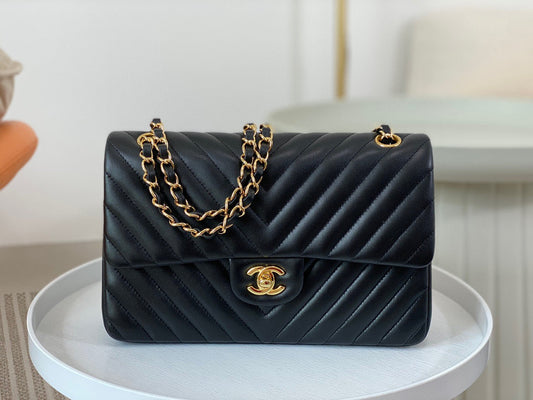 Chanel Chevron Classic Lamb Skin Flap Bag 25cm - High Grade