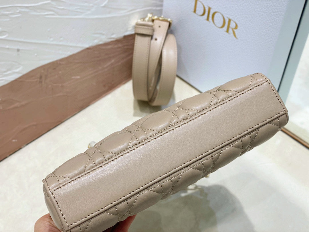 Small Dior Lady D-Joy Lamb Skin Beige - Mid grade