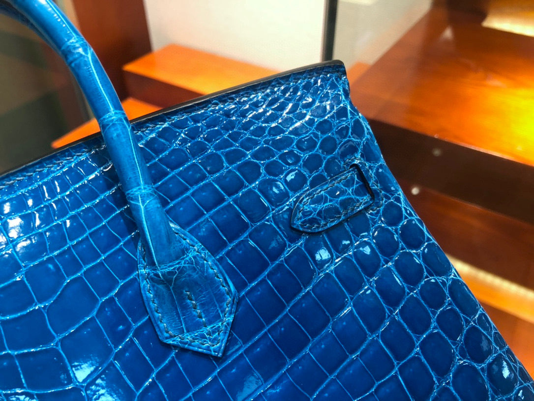 Hermes Birkin Crocodile Leather Ocean Blue