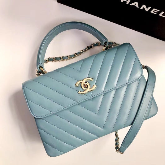 Chanel Trendy CC Flap Lamb Skin Top Handle