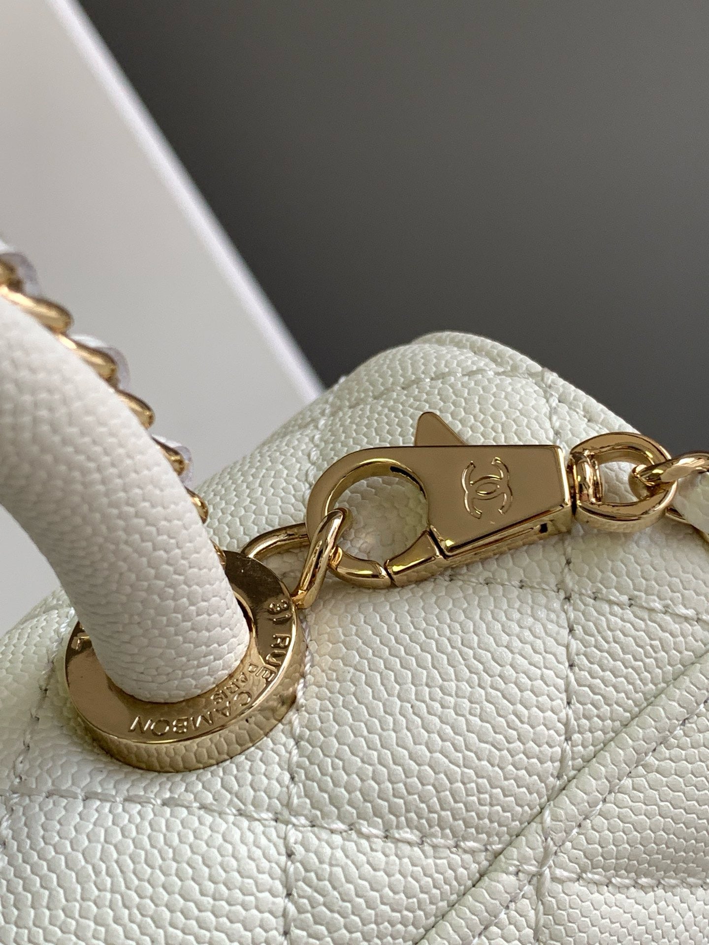 Chanel Coco Handle White Platinum