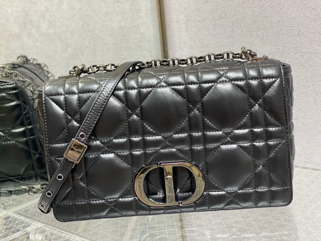 Dior Caro Bag Quilted Macrocannage Black High Grade