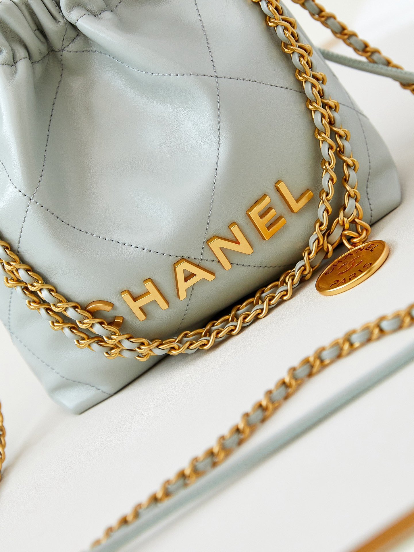 Chanel 22 Mini Handbag Platinum