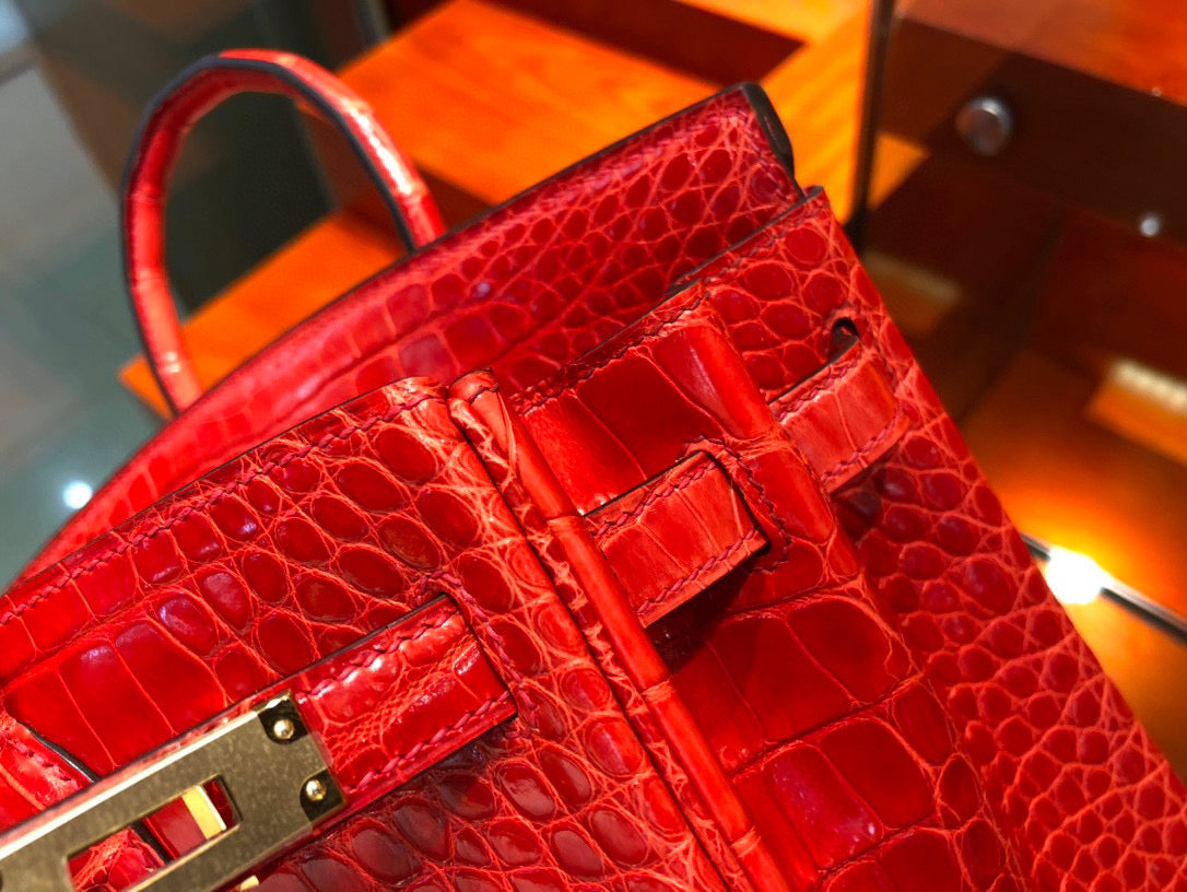 Hermes Birkin Crocodile Leather Red