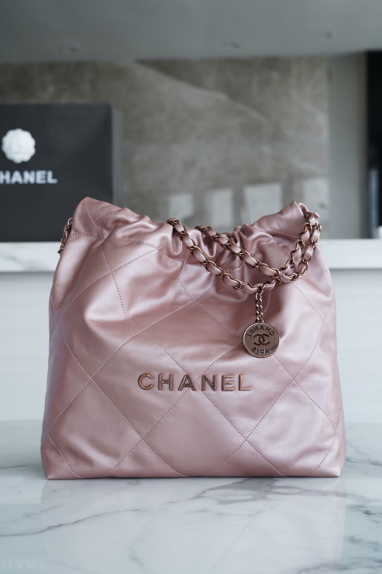 Chanel 22 Platinum Pearly Pink