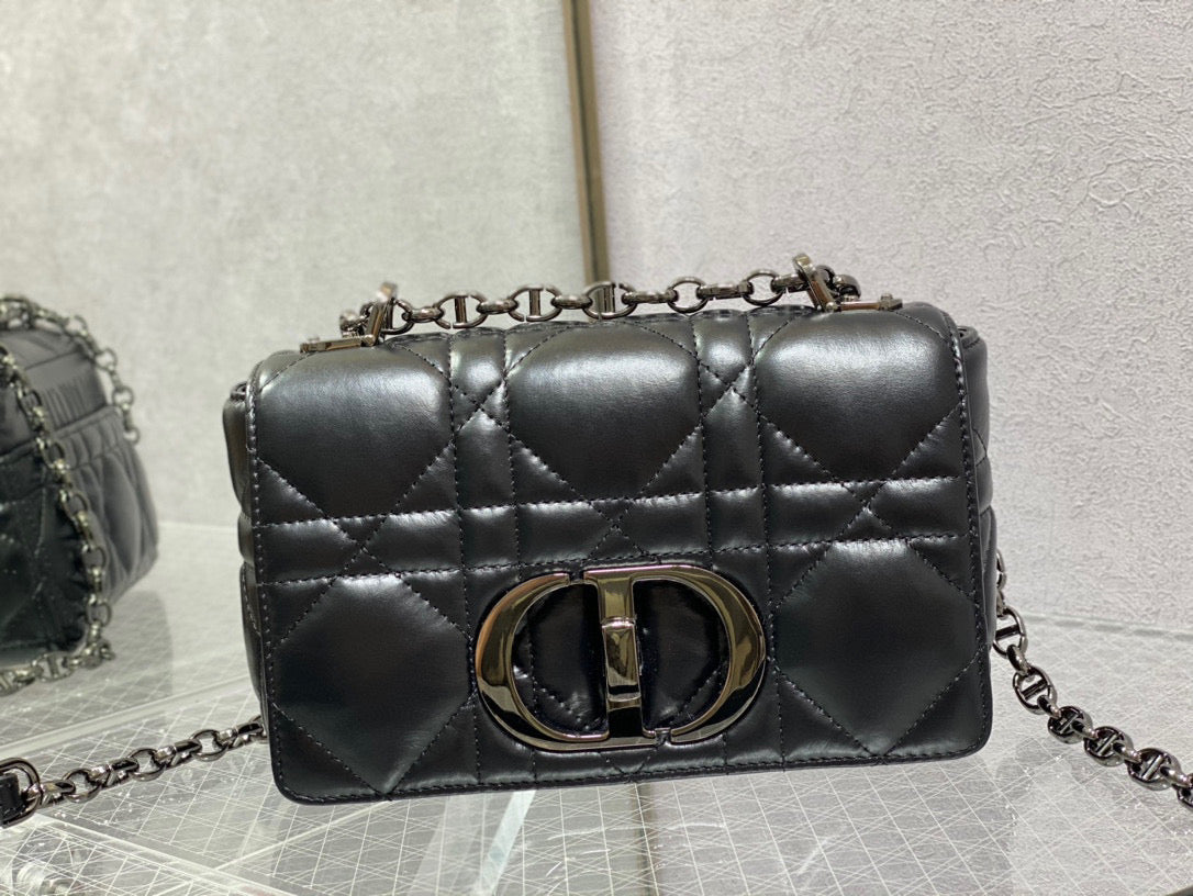 Dior Caro Bag Quilted Macrocannage Black High Grade