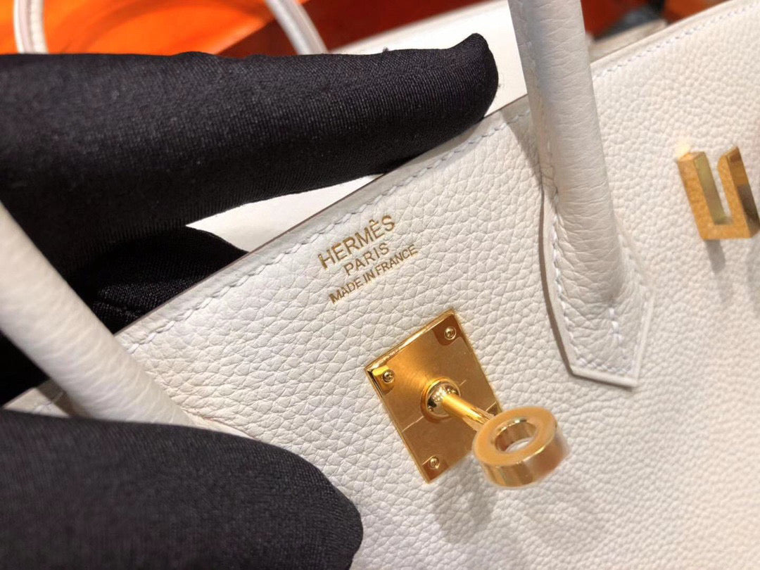 Hermes Birkin 25 White Cream Togo