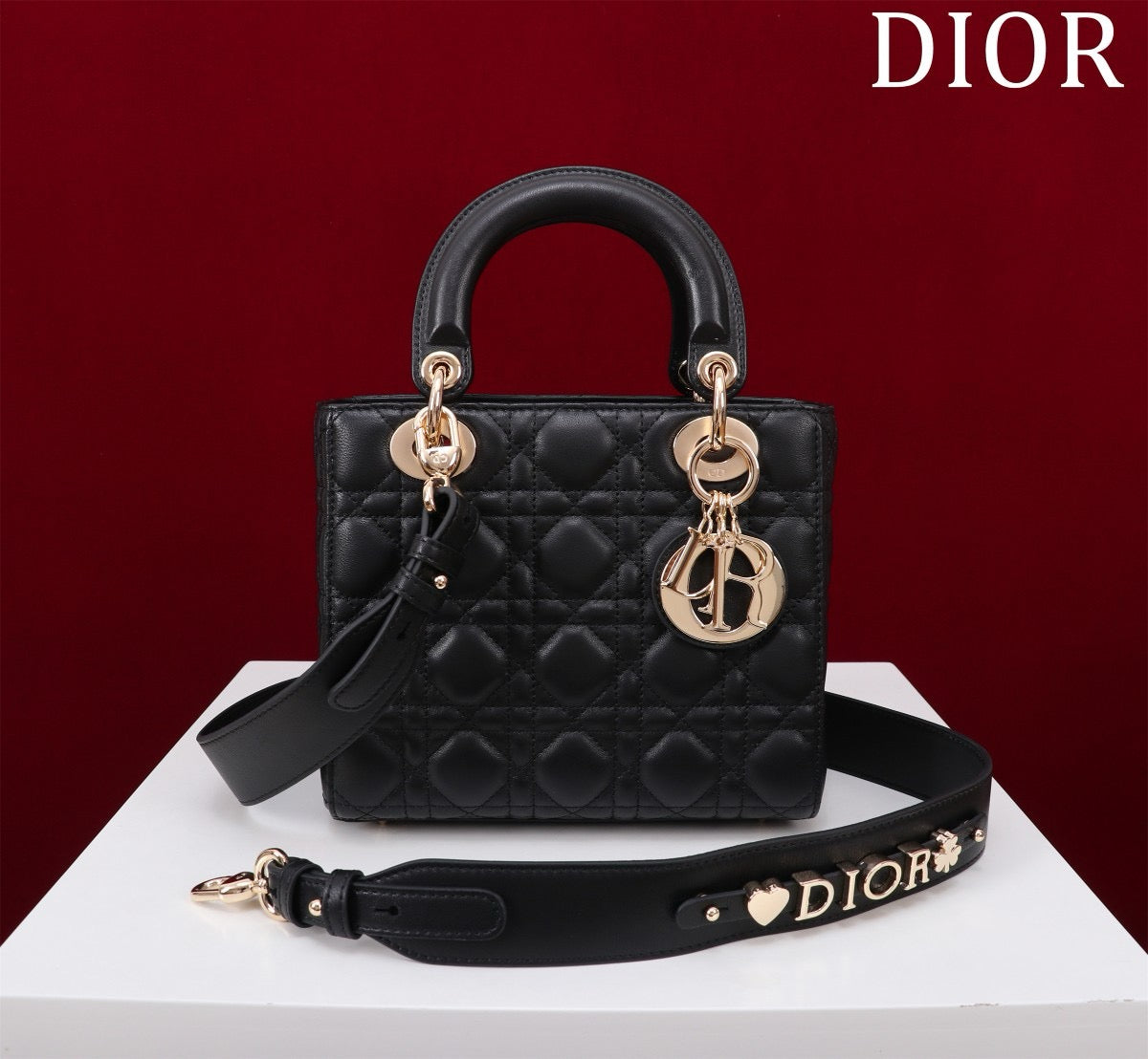 Small Lady Dior My ABCDior Bag Lamb Skin Black - High Grade