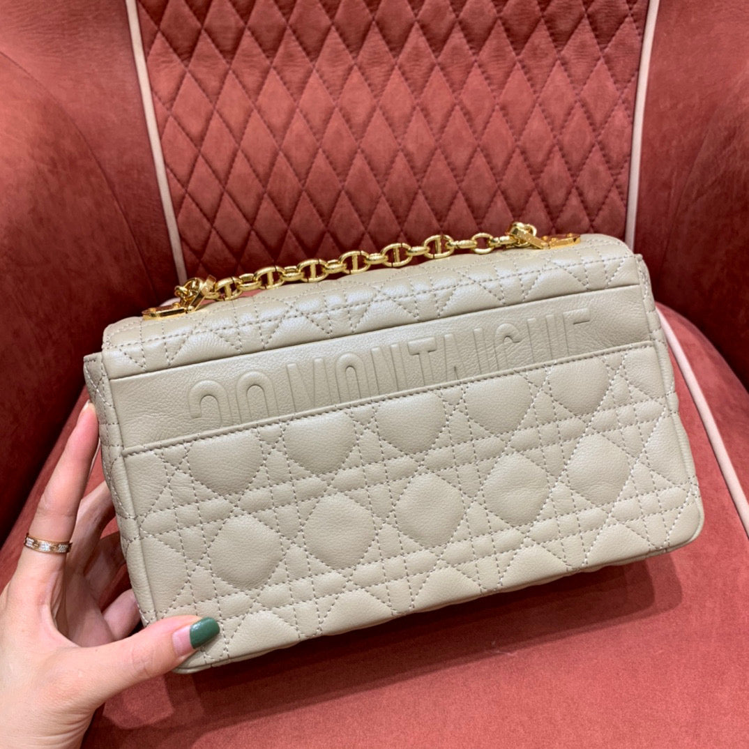 Dior Caro Bag Beige Calf Skin High Grade