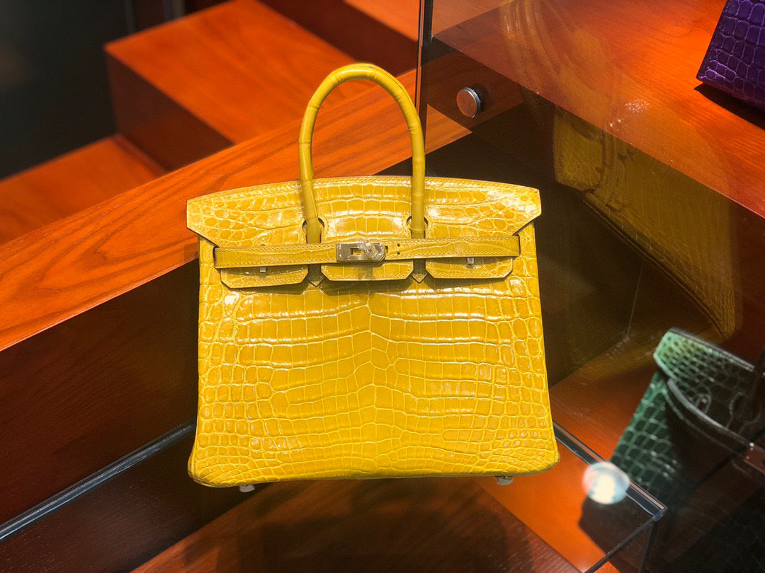 Hermes Birkin Crocodile Leather Yellow