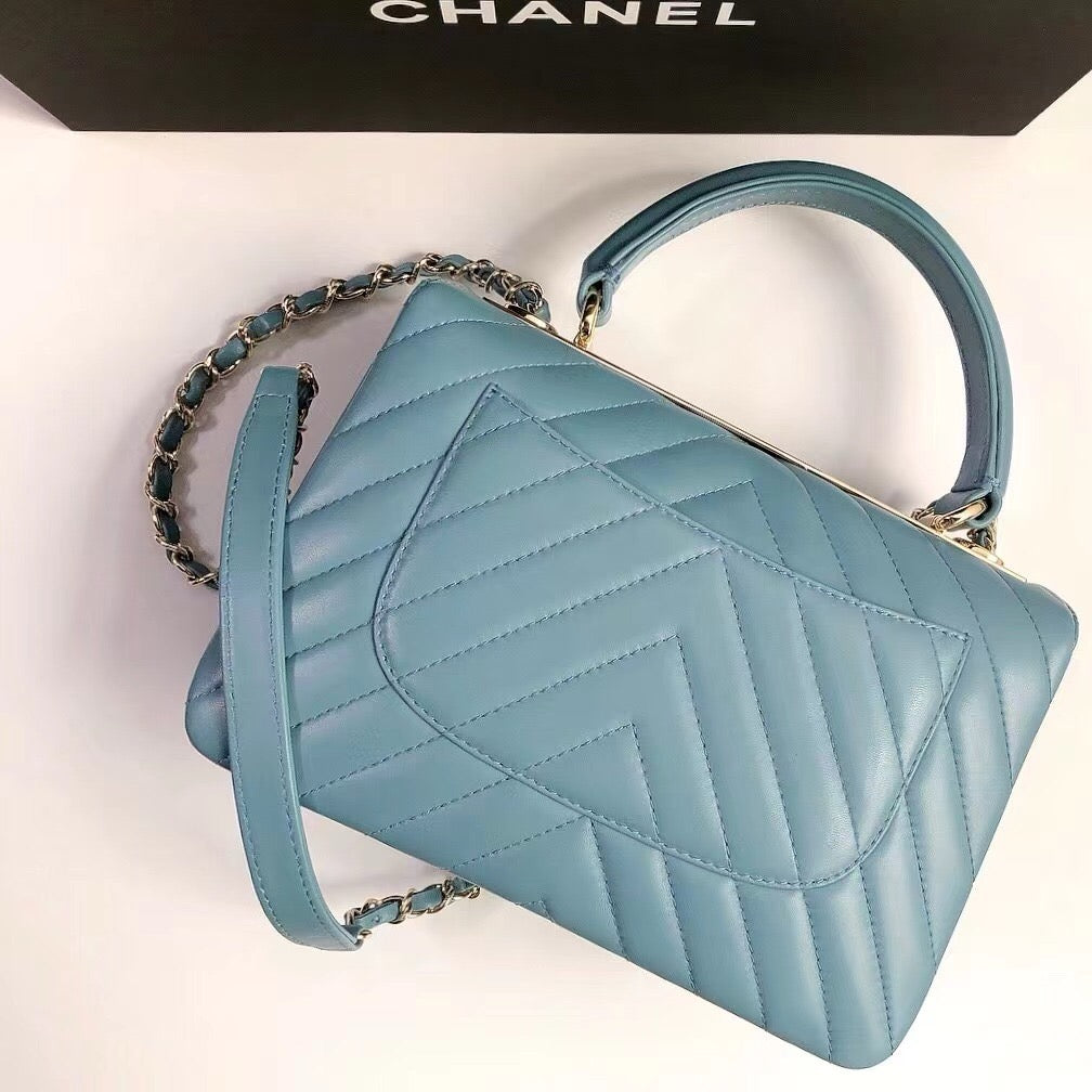 Chanel Trendy CC Flap Lamb Skin Top Handle