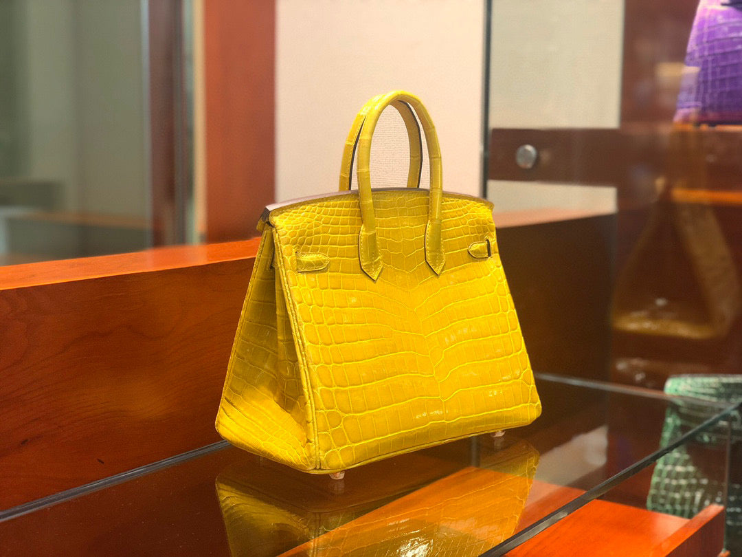 Hermes Birkin Crocodile Leather Yellow