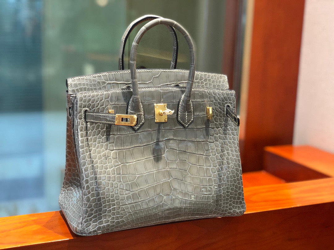 Hermes Birkin Crocodile Leather Grey