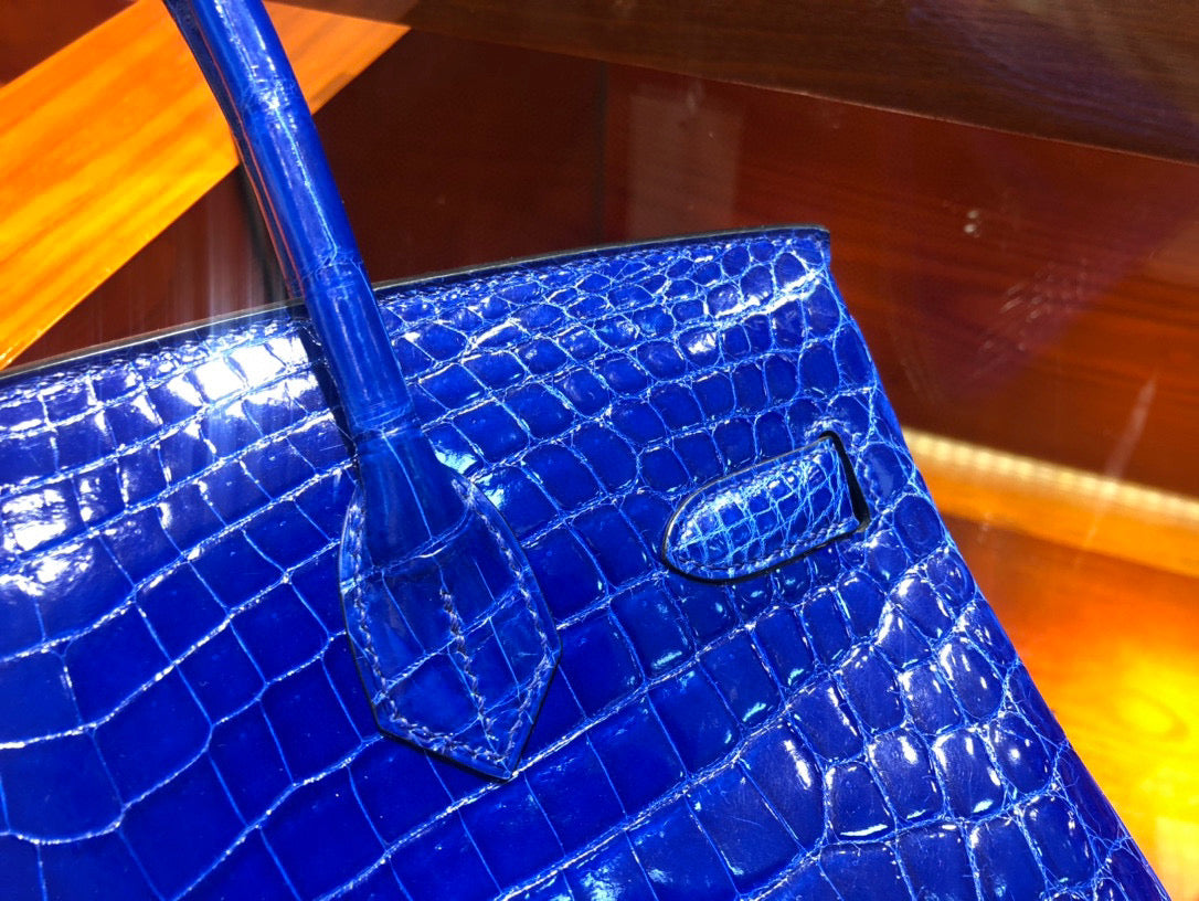 Hermes Birkin Crocodile Leather Electric Blue