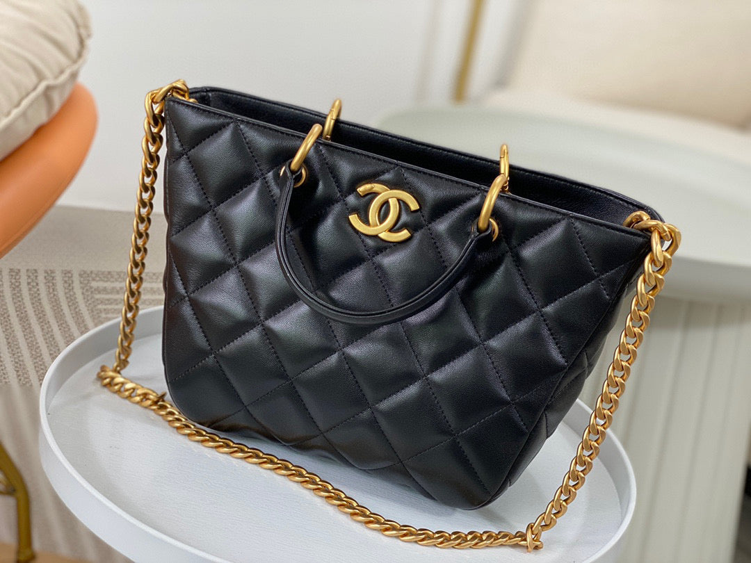 Chanel Tote Small Bag Lamb Skin Grade 4