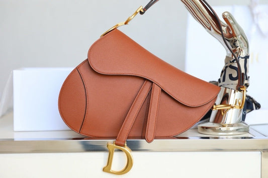 Dior saddle brown bag in calf skin 