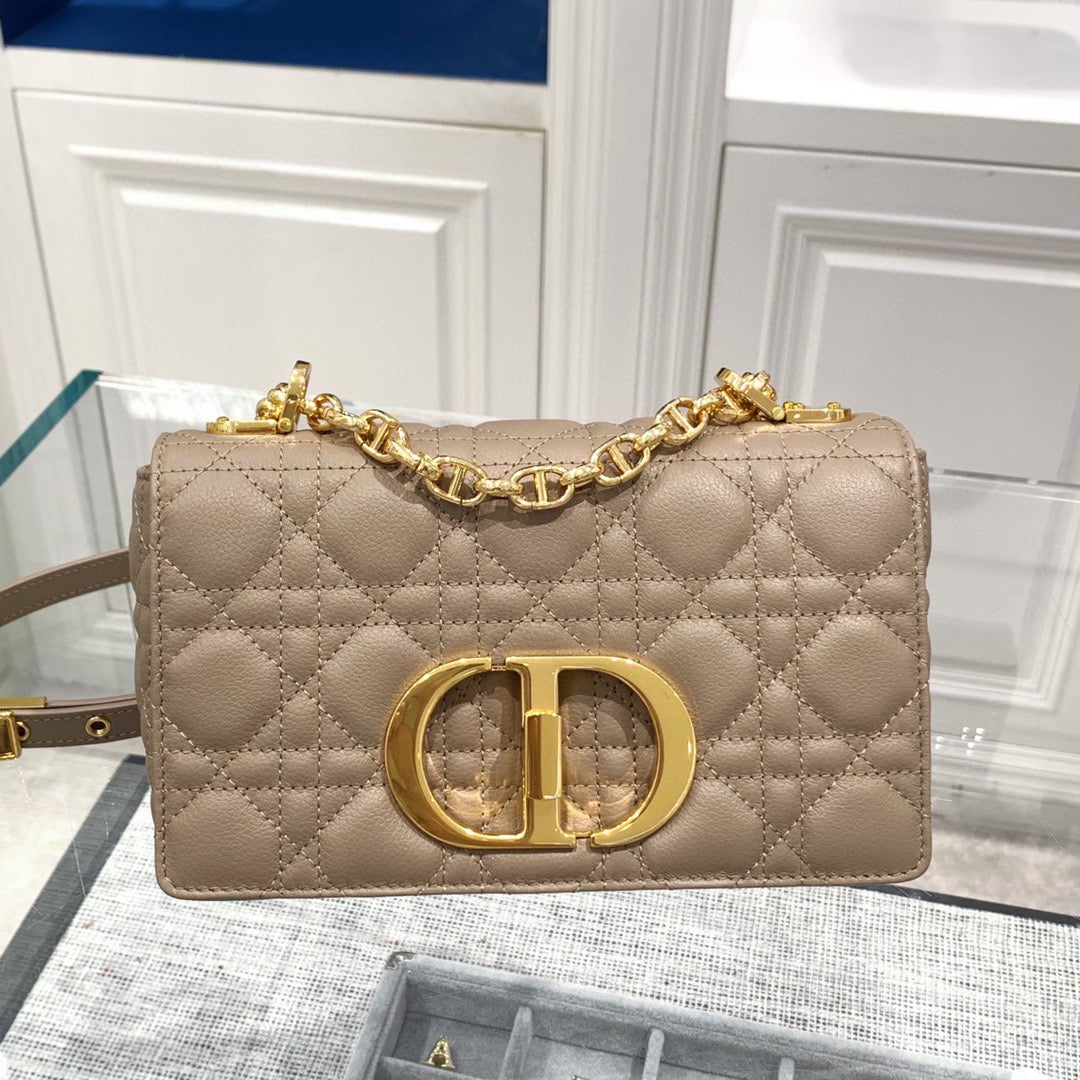 Dior Caro Bag Beige Calf Skin High Grade