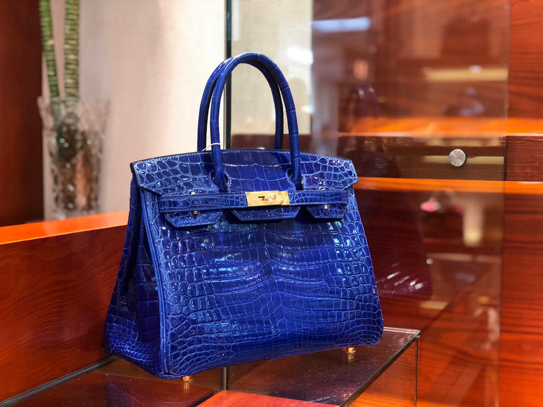 Hermes Birkin Crocodile Leather Electric Blue