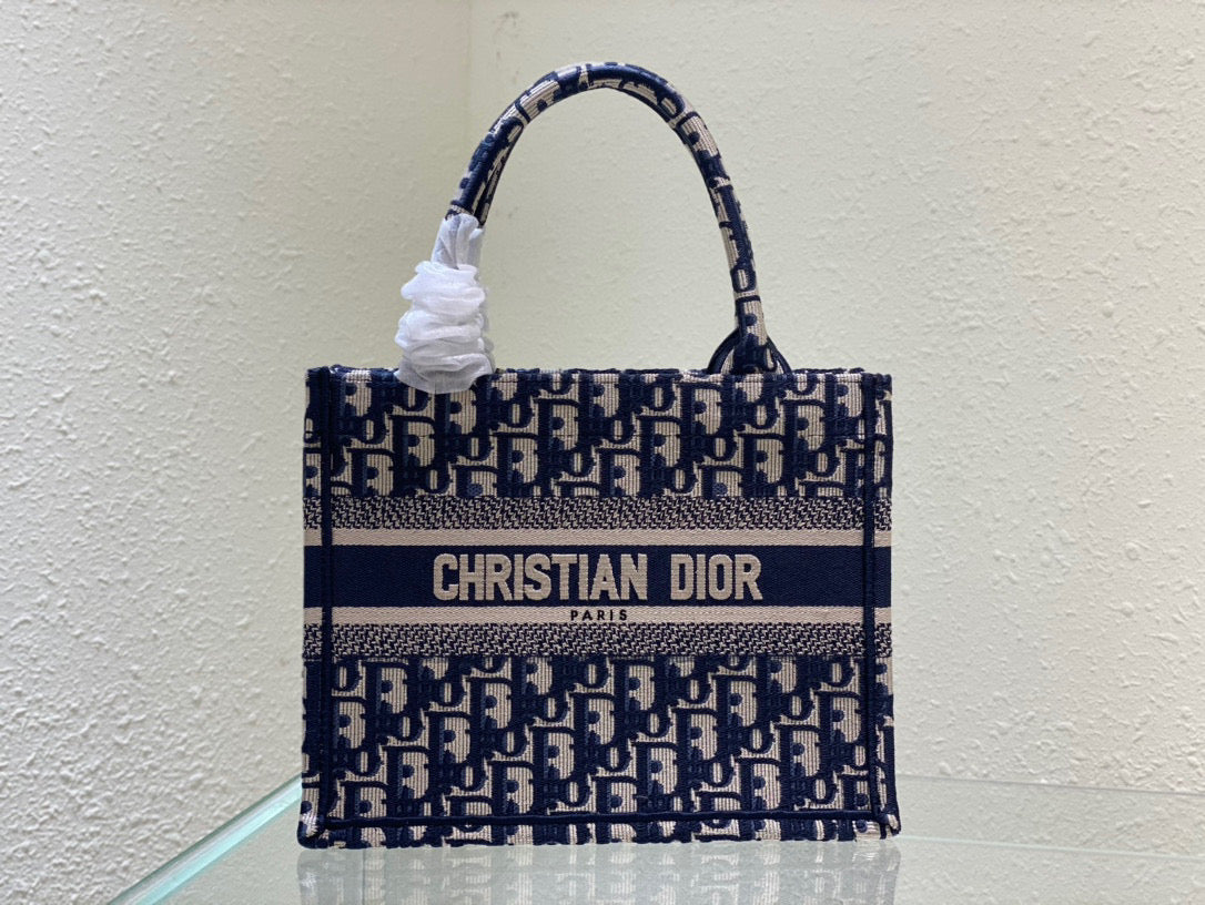 Dior Book Tote Embroidered Small Mid Grade