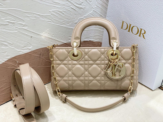 Small Dior Lady D-Joy Lamb Skin Beige - Mid grade