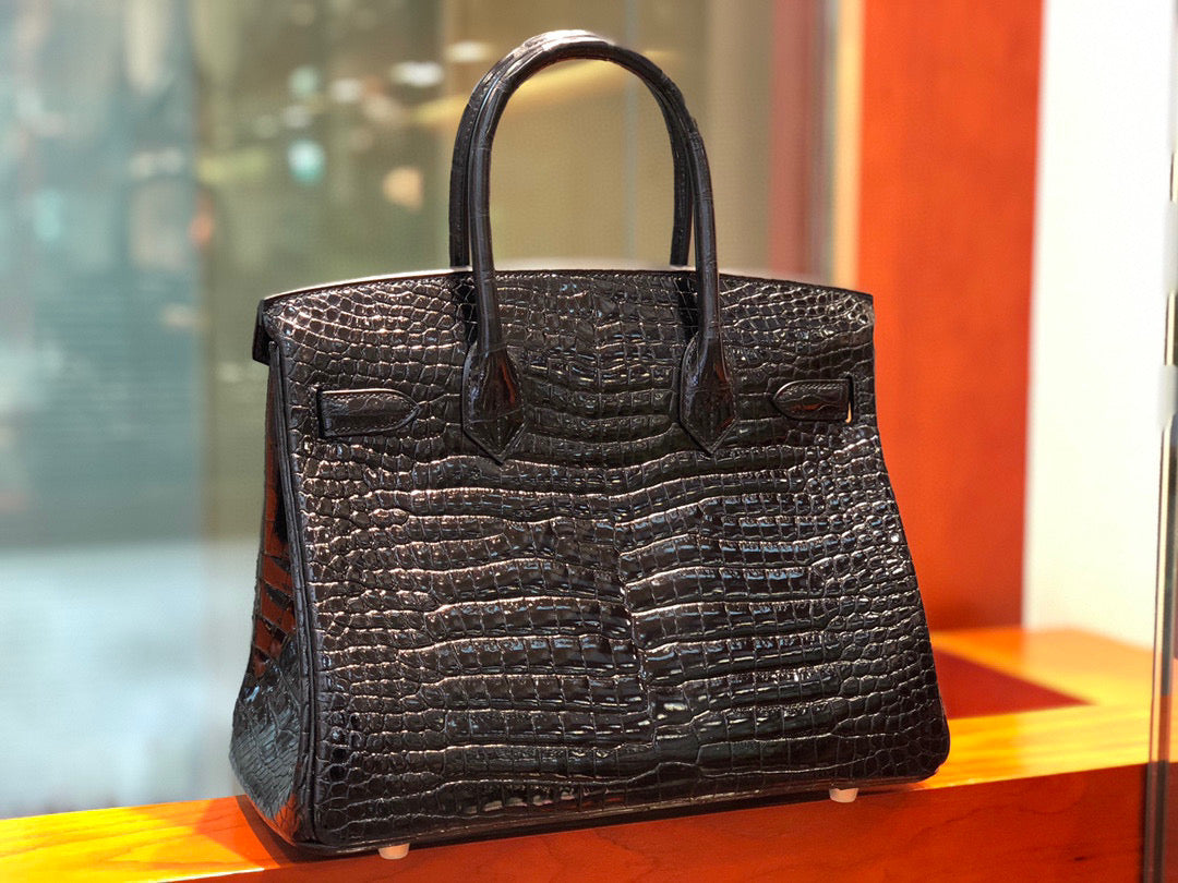 Hermes Birkin Crocodile Leather Black