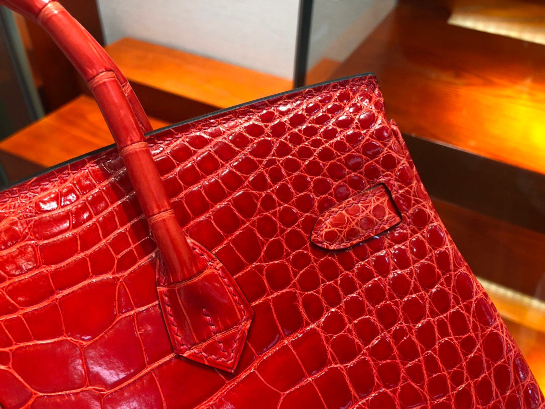 Hermes Birkin Crocodile Leather Red