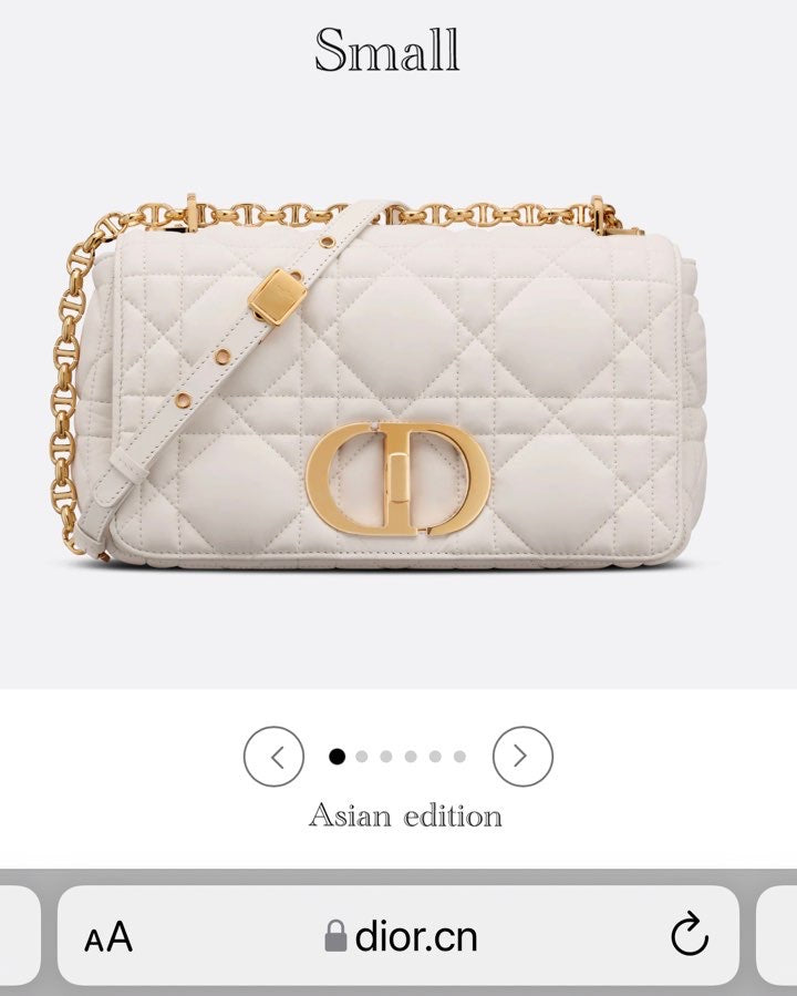 Dior Caro Bag Quilted Macrocannage White High Grade