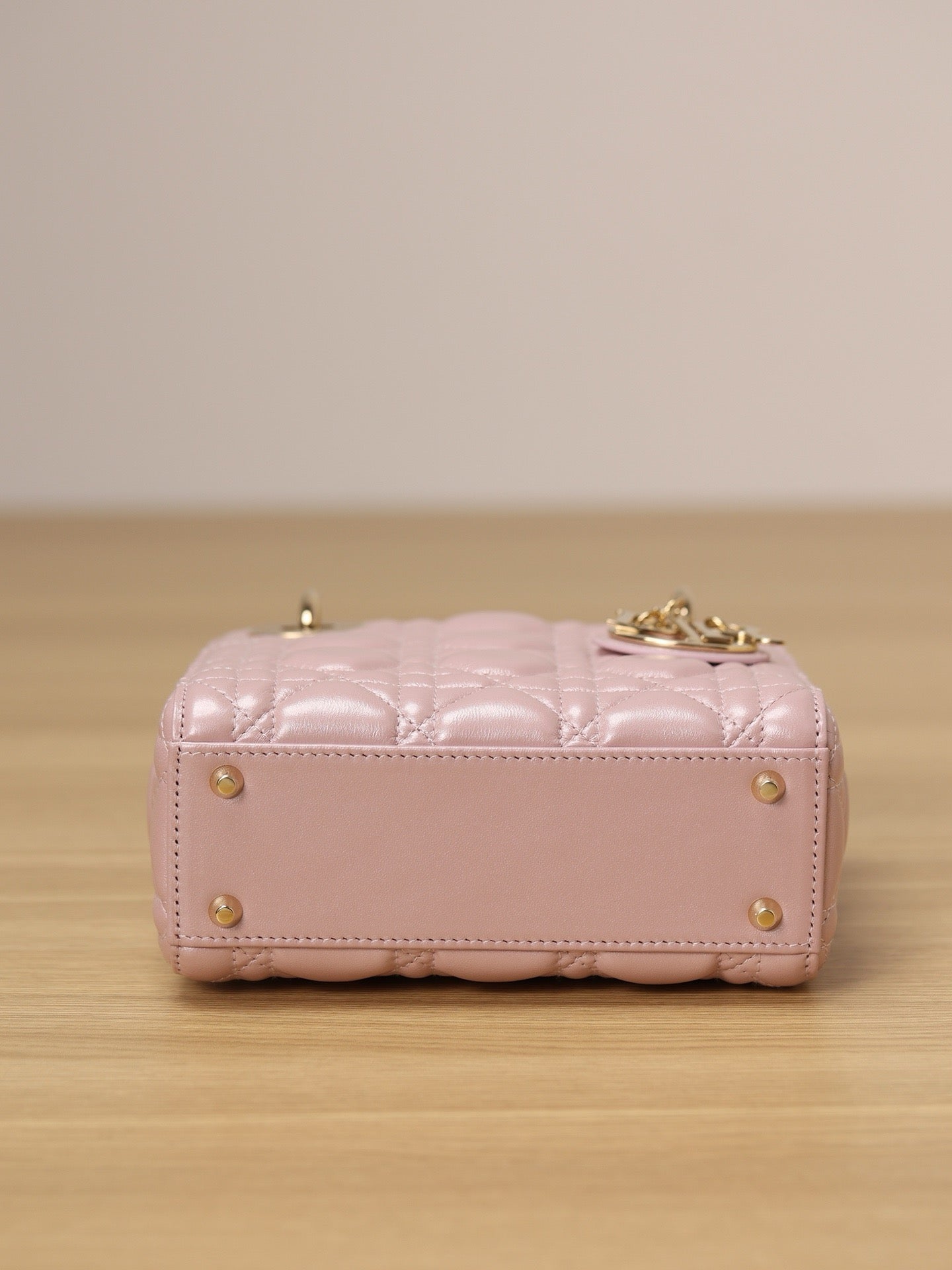 Mini Lady Dior Bag Pink Pearlescent Lamb Skin Platinum