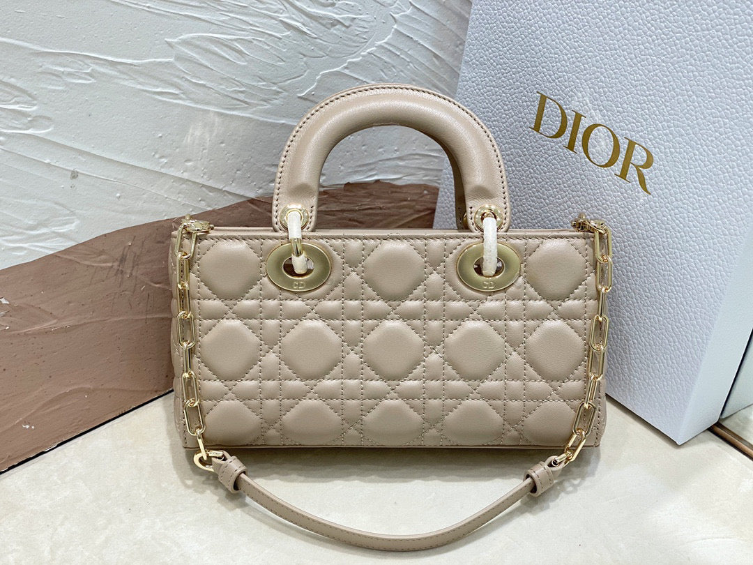 Small Dior Lady D-Joy Lamb Skin Beige - Mid grade