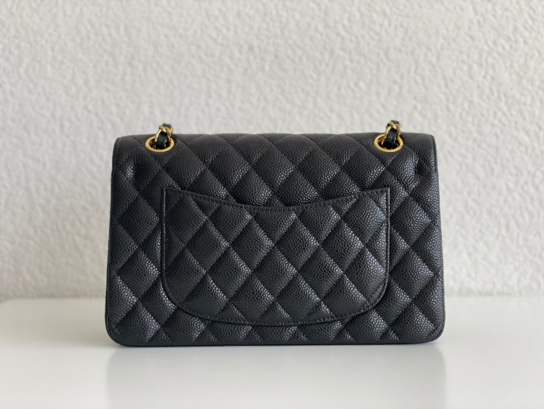 Chanel Classic Small Flap Bag Grained Caviar Calf Skin - High Grade