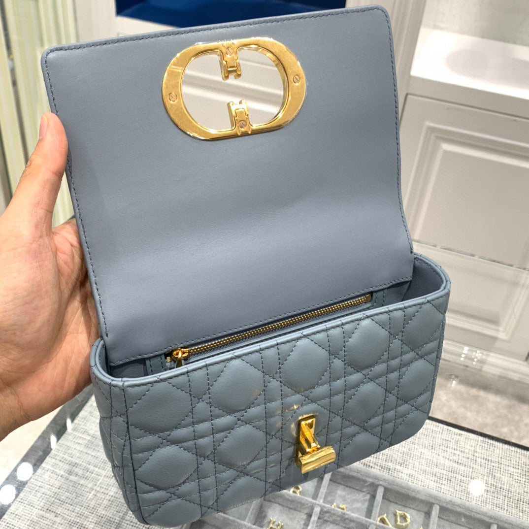 Dior Caro Bag Small High Grade- Foggy Blue