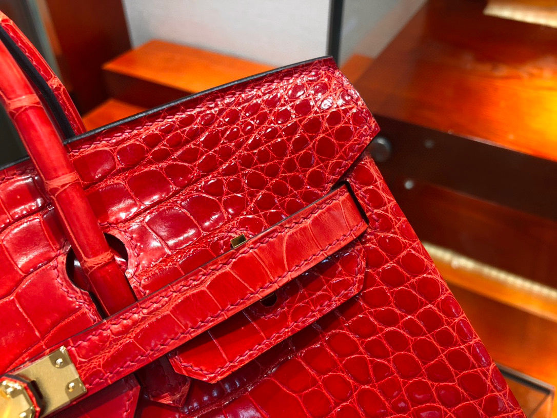 Hermes Birkin Crocodile Leather Red