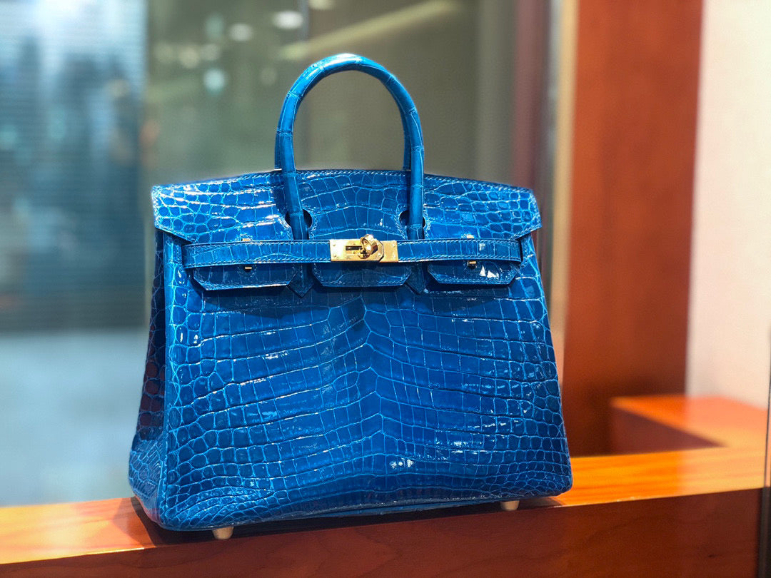 Hermes Birkin Crocodile Leather Ocean Blue