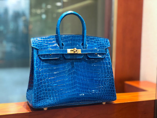 Hermes Birkin Crocodile Leather Ocean Blue