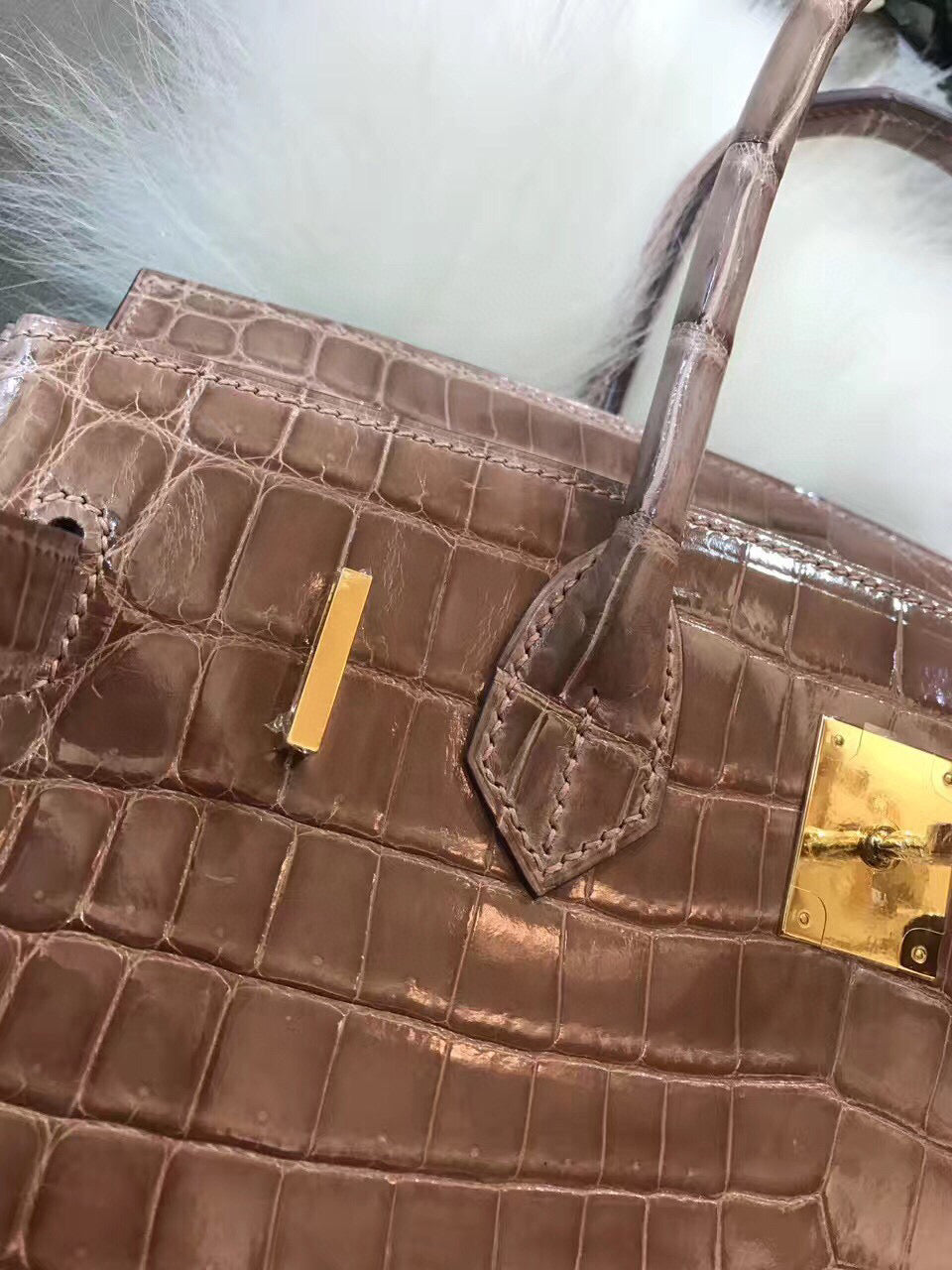 Hermes Birkin Crocodile Leather Brown