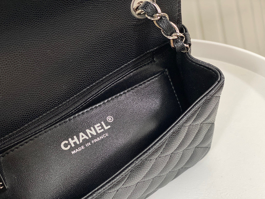 Chanel Classic Small Flap Bag Grained Caviar Calf Skin - High Grade