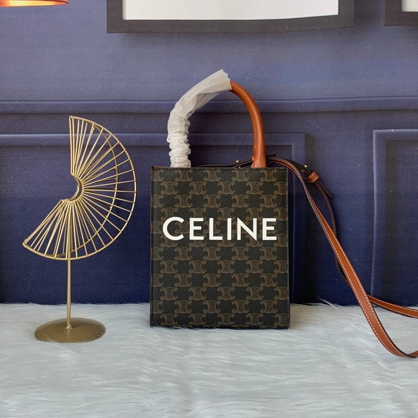 Celine Tote Bag in Triomphe Canvas Grade 2