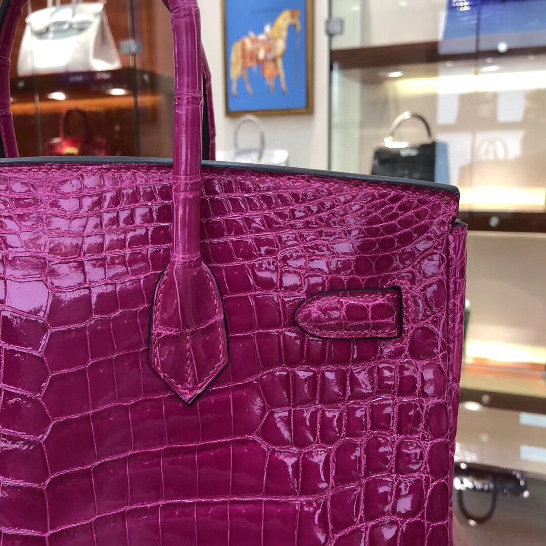 Hermes Birkin Crocodile Leather Purple