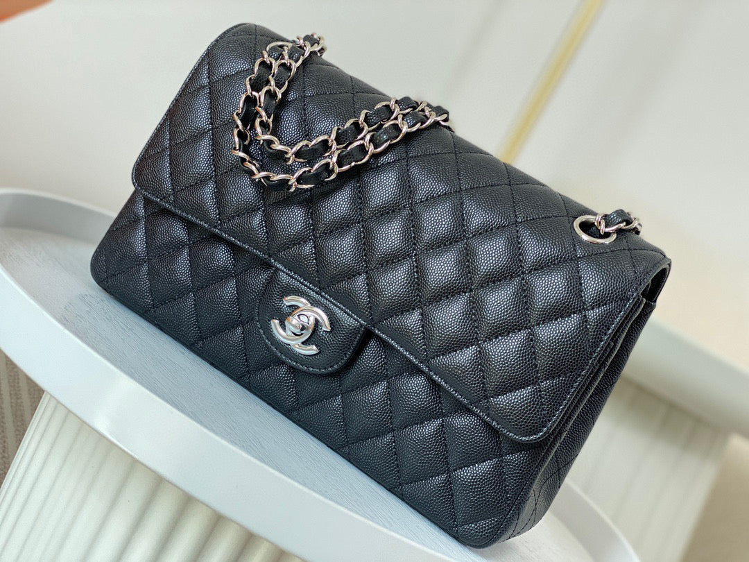 Chanel Classic Handbag Grained Calf Skin 25cm - Mid Grade