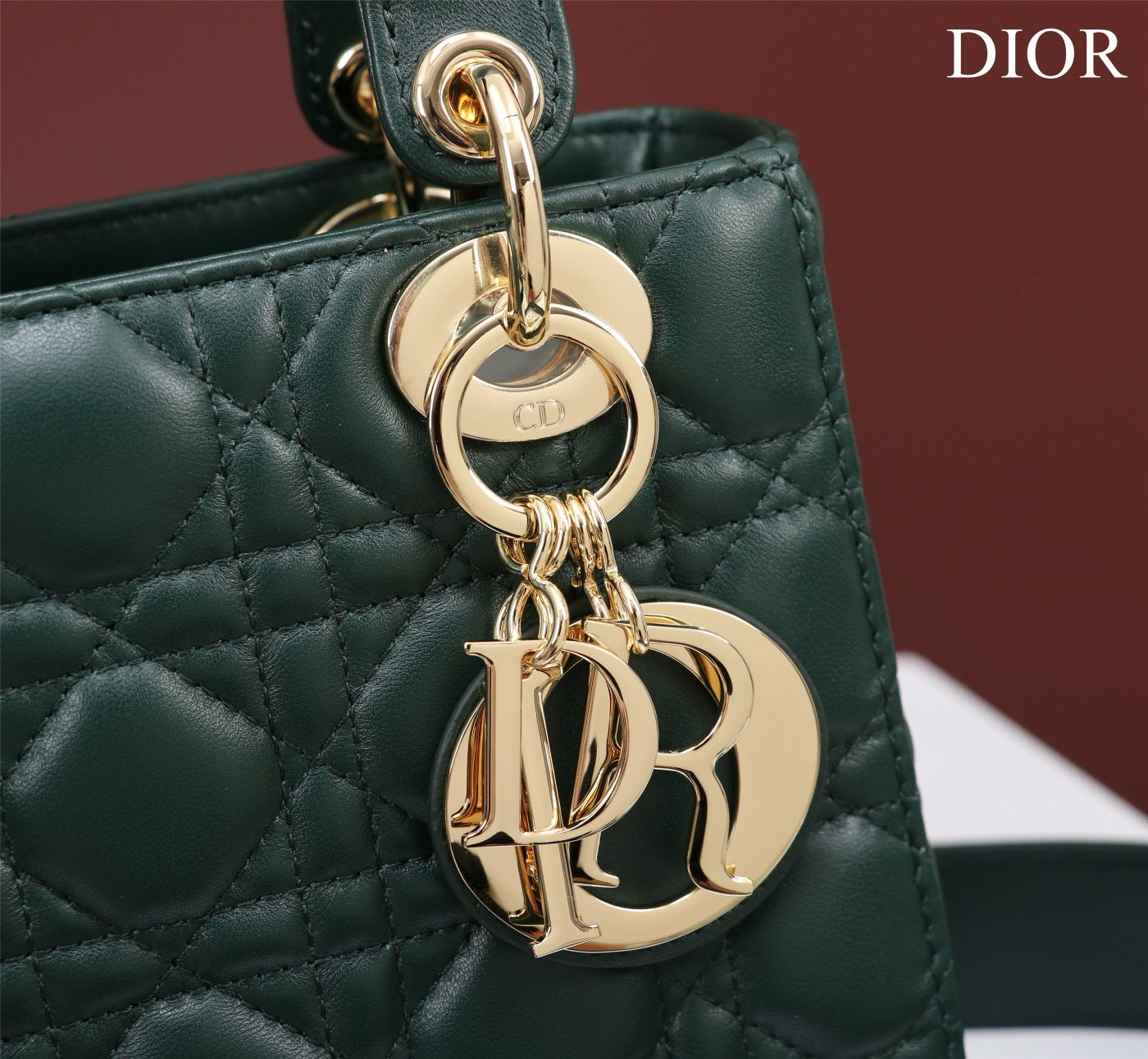 Small Lady Dior My ABCDior Bag Lamb Skin Green - High Grade