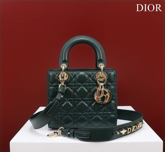 Small Lady Dior My ABCDior Bag Lamb Skin Green - High Grade