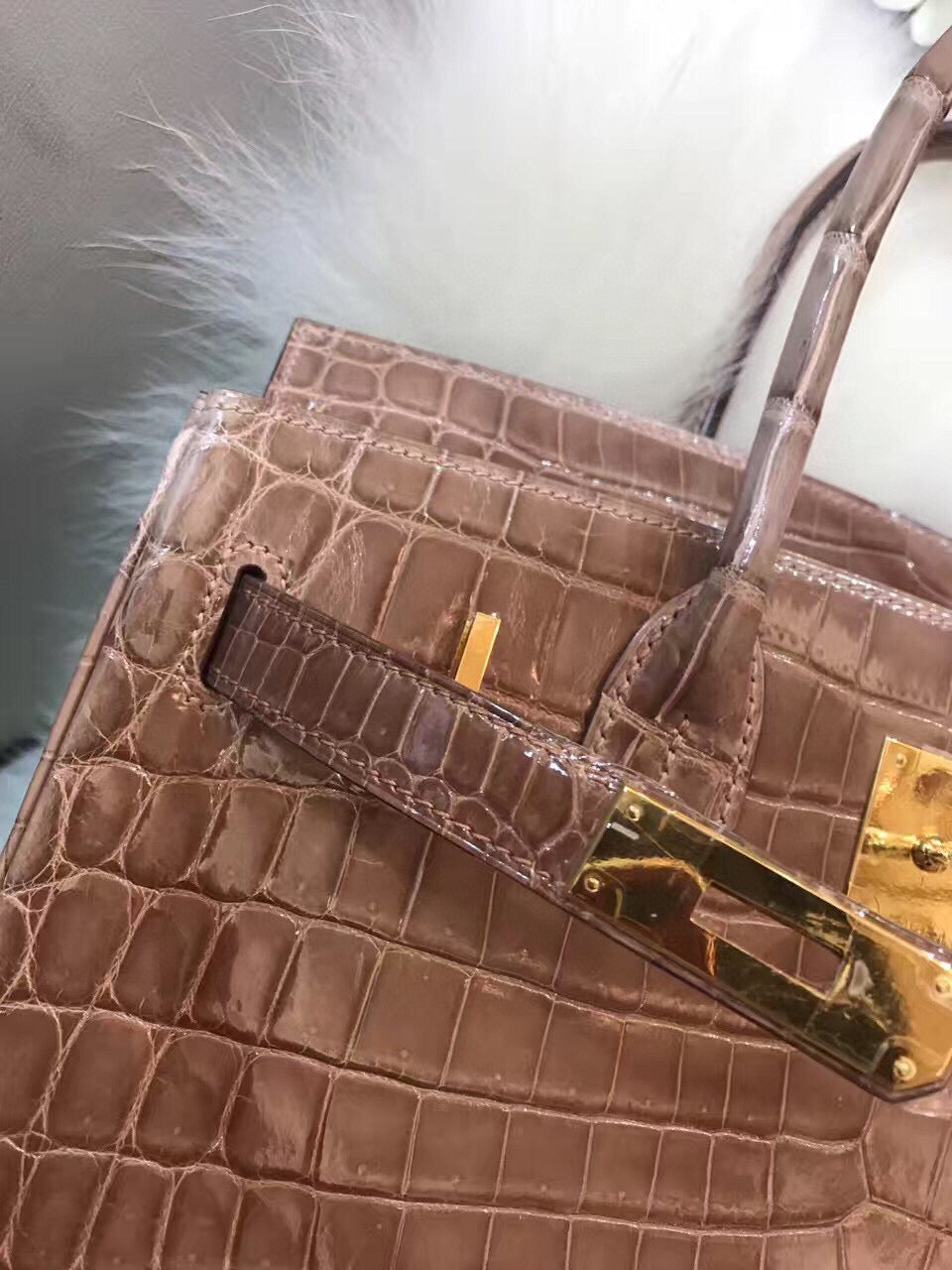 Hermes Birkin Crocodile Leather Brown