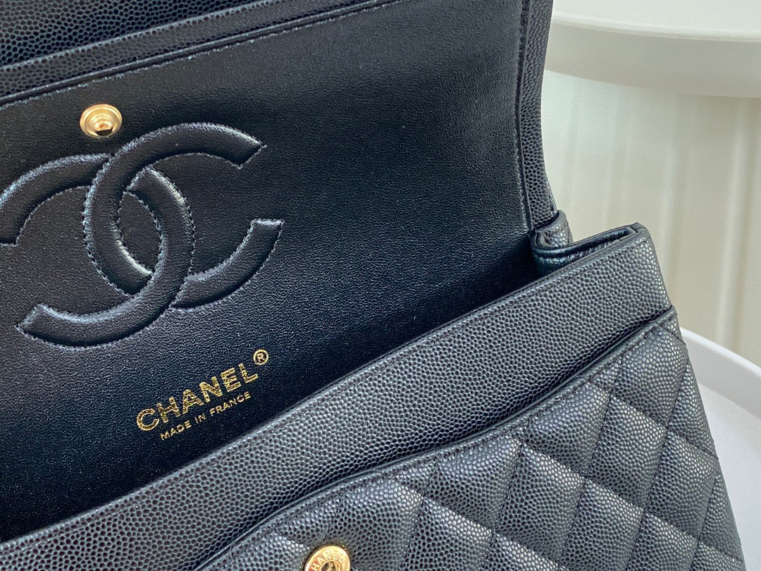 Chanel Classic Handbag Grained Calf Skin 25cm - Mid Grade