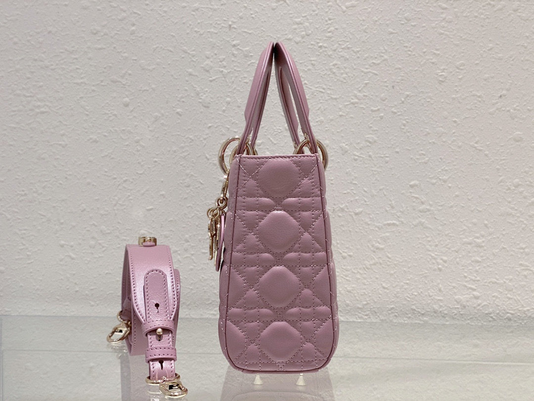 Lady Dior Small Lamb Skin Mid Grade - Pink