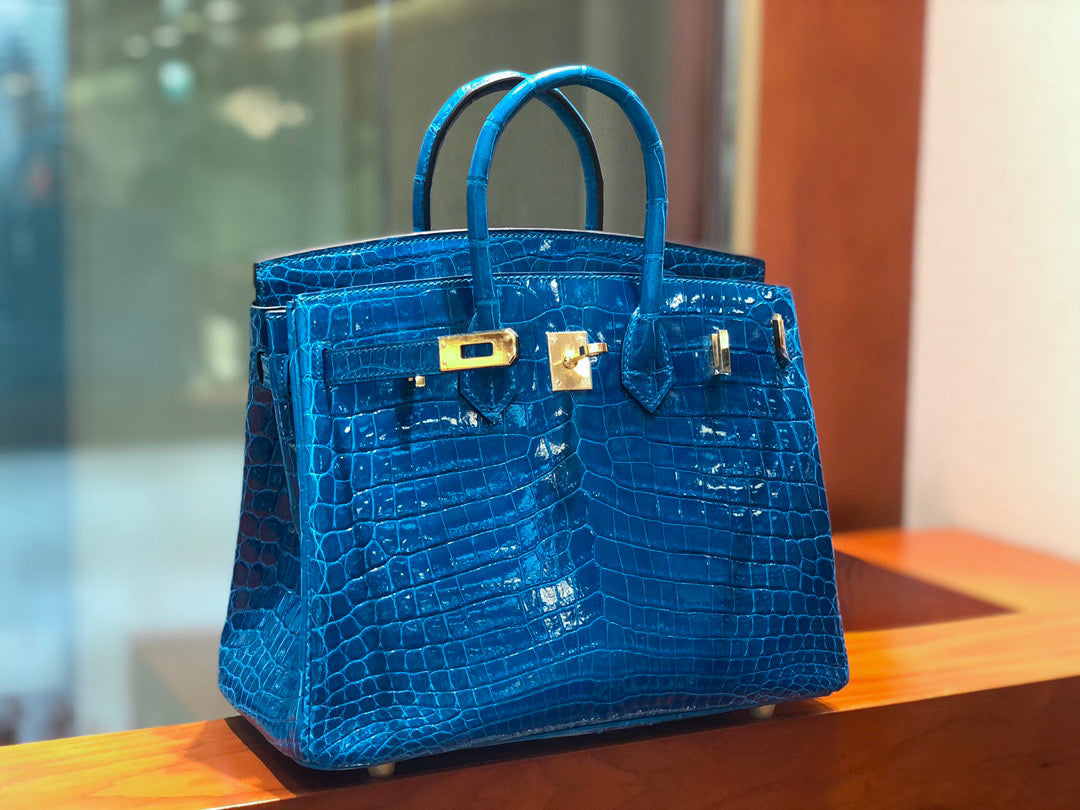 Hermes Birkin Crocodile Leather Ocean Blue