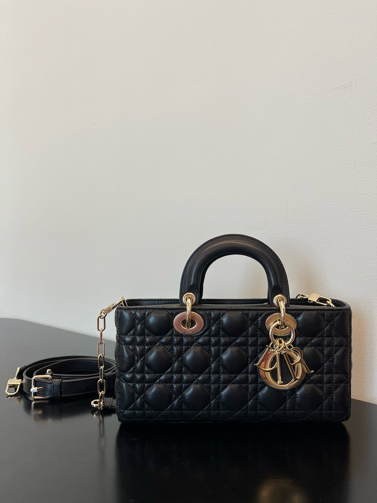 Dior Lady D Joy Black Lamb Skin Large High Grade